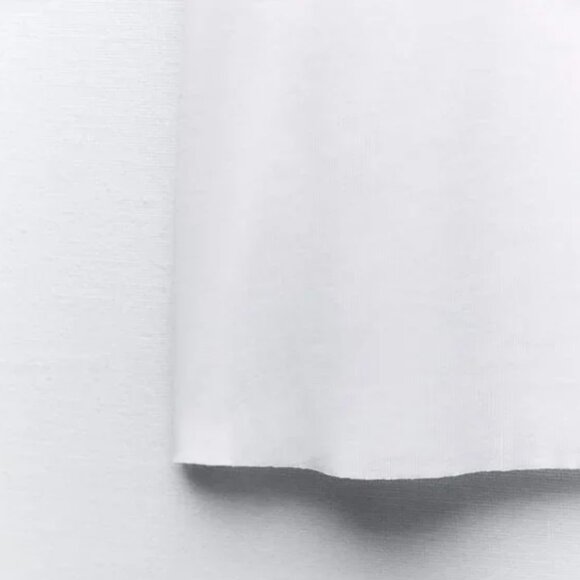 NWT ZARA LIGHT RIB COTTON T-SHIRT WHITE - Picture 8 of 8